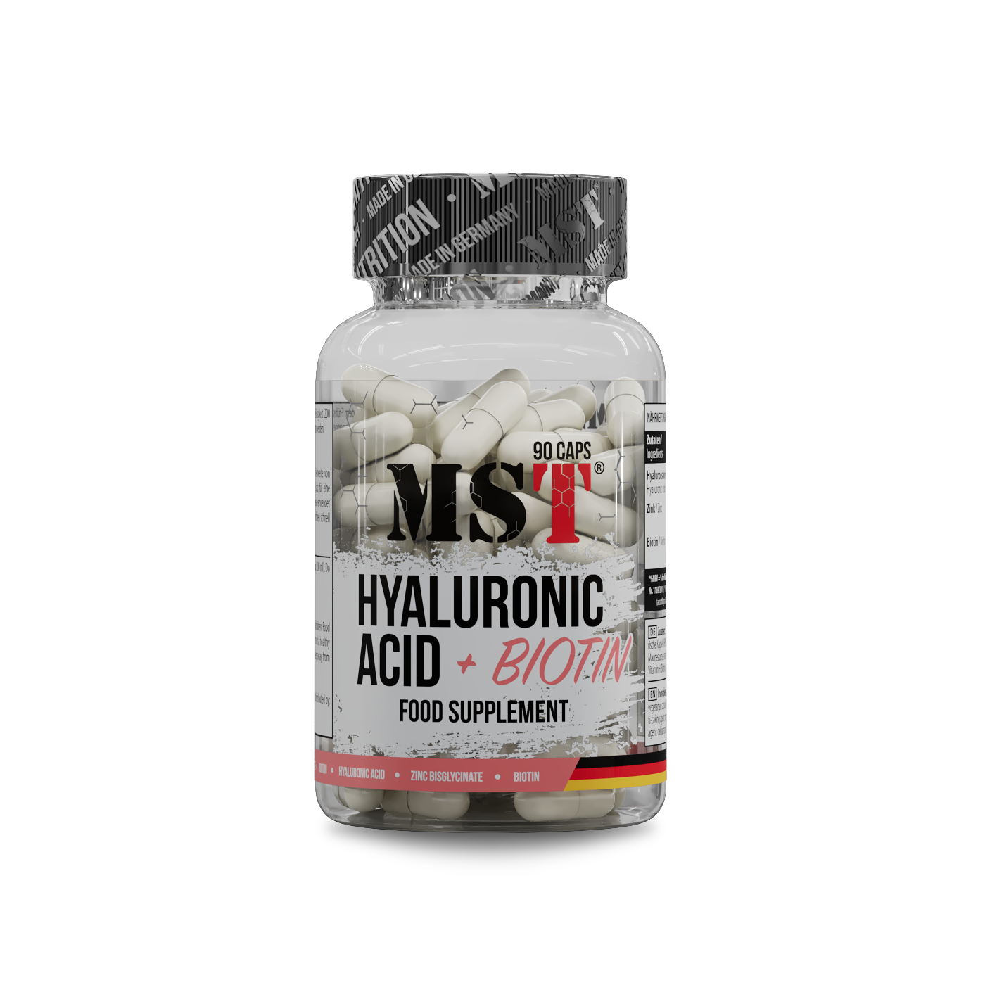 MST Hyaluronic Acid + Biotin 90 Vcaps/ МСТ Гіалурон асід + біотин 90 вкапс
