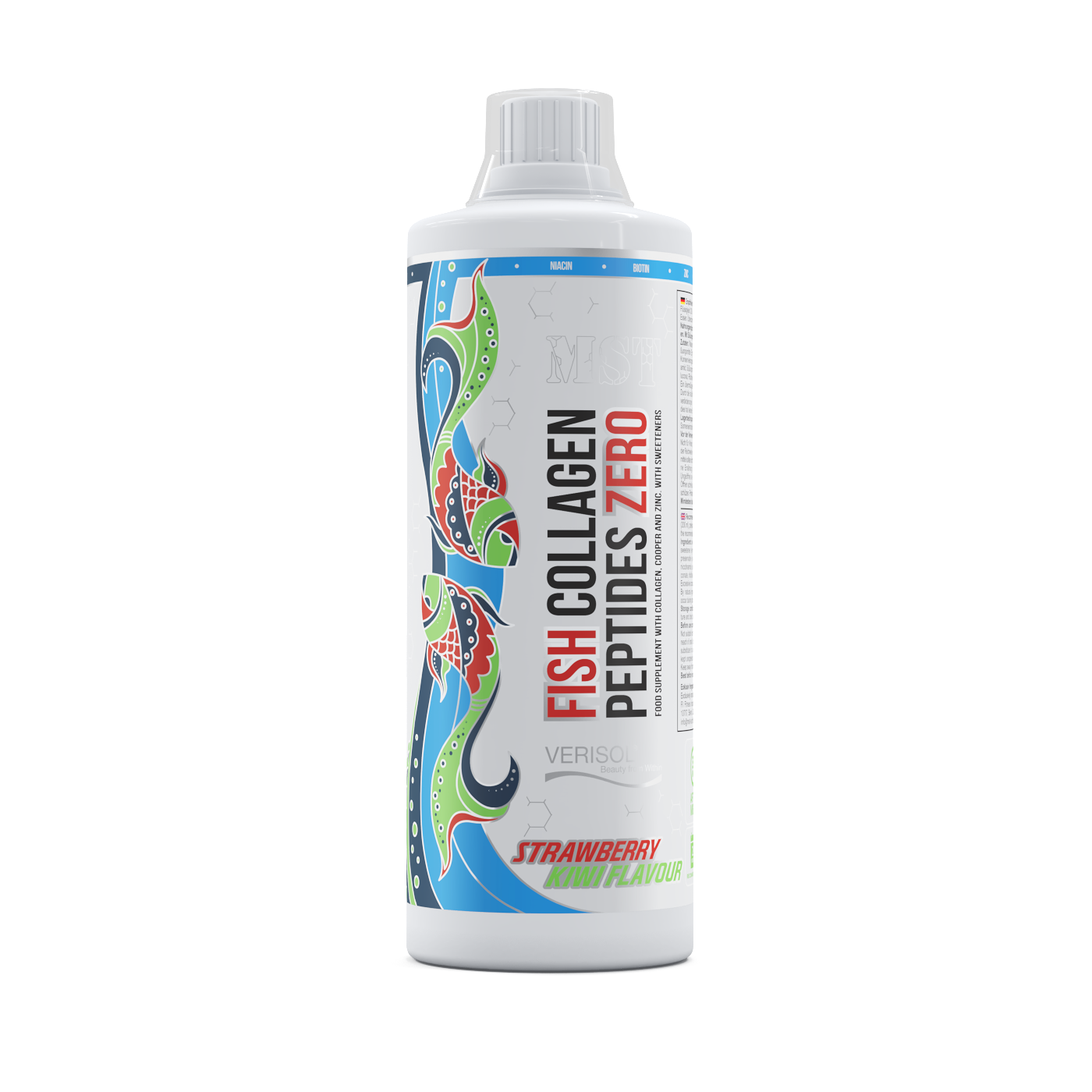 MST FISH Collagen + Biotin Verisol 1000 ml (Strawberry-Kiwi)/МСТ Фіш Коллаген пептиди верисол + біо