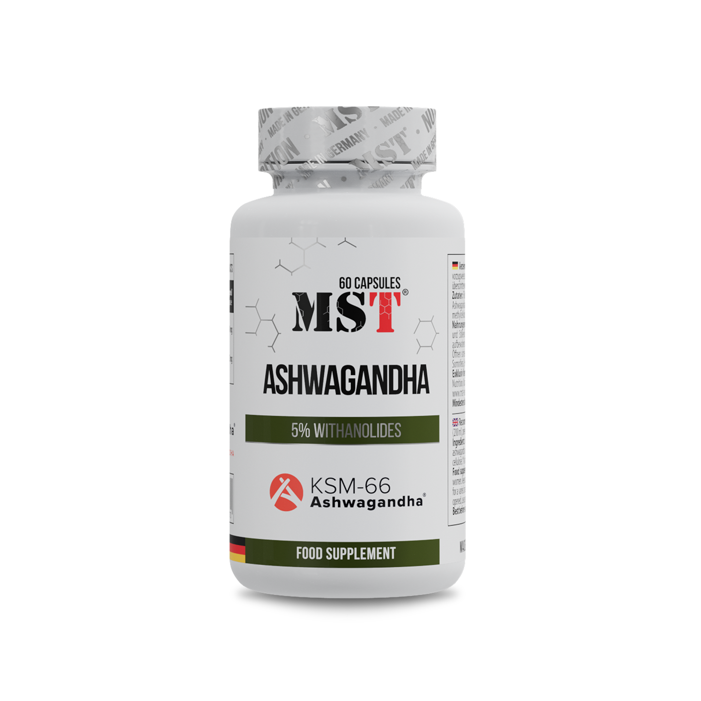 MST Ashwagandha KSM66 60 Caps/Ашваганда КСМ66 60 капс