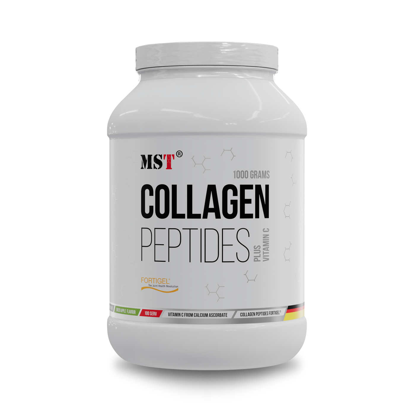 Collagen Peptides Fortigel Green apple 1000g\МСТ Колаген Пептид Фортігель Зелене яблуко1000 г