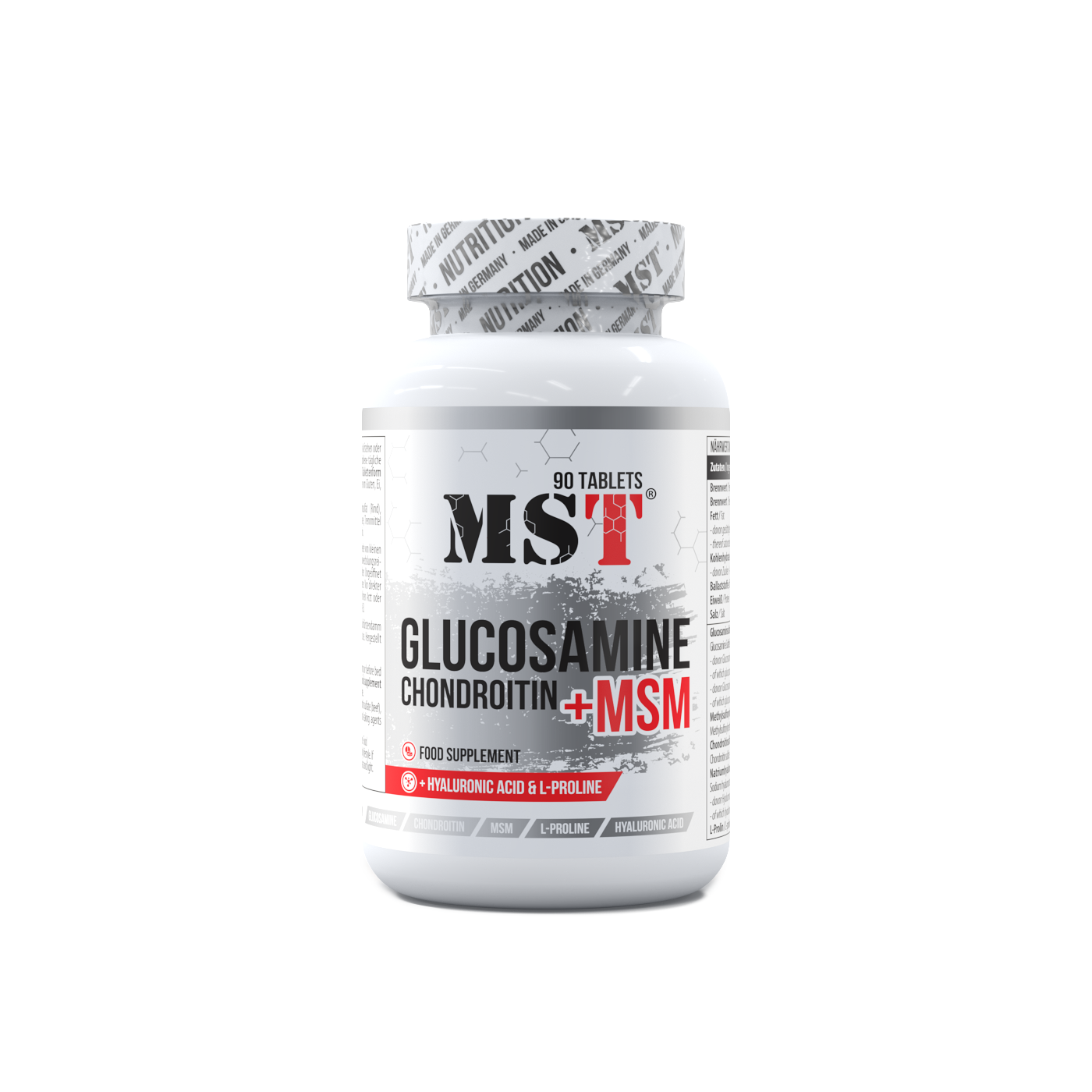 Glucosamine Chondroitin MSM + Hyaluronic 90 Tab/МСТ Хондроітін глюкозамін мсм гіалур. кис-та 90таб